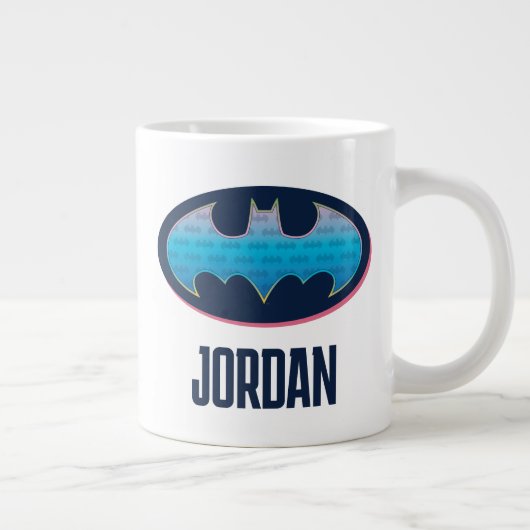 Batman | Roze en blauw symbool Grote Koffiekop (Rechts)