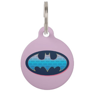 Batman   Roze en blauw symbool Huisdierpenning