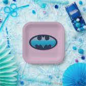 Batman | Roze en blauw symbool Papieren Bordje (Feest)