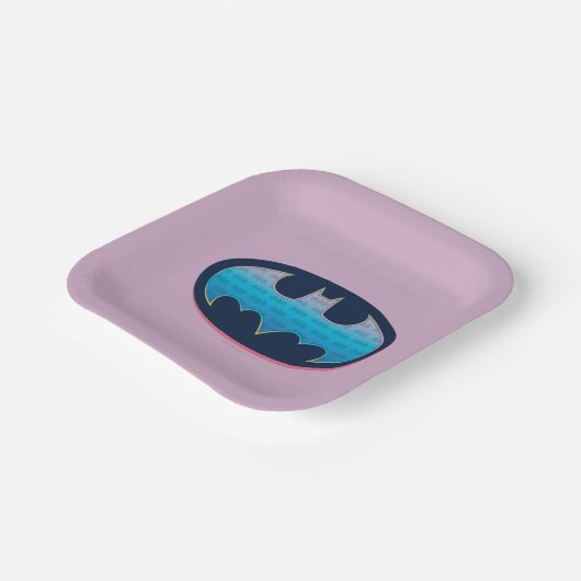 Batman | Roze en blauw symbool Papieren Bordje (Gebogen)
