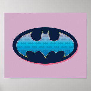 Batman   Roze en blauw symbool Poster
