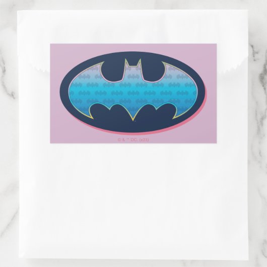Batman | Roze en blauw symbool Rechthoekige Sticker (Tas)