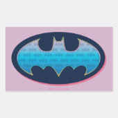 Batman | Roze en blauw symbool Rechthoekige Sticker (Voorkant)