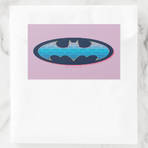 Batman   Roze en blauw symbool Rechthoekige Sticker