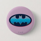 Batman | Roze en blauw symbool Ronde Button 5,7 Cm (Voorkant)