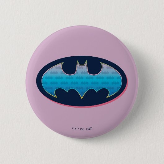 Batman | Roze en blauw symbool Ronde Button 5,7 Cm (Voorkant)