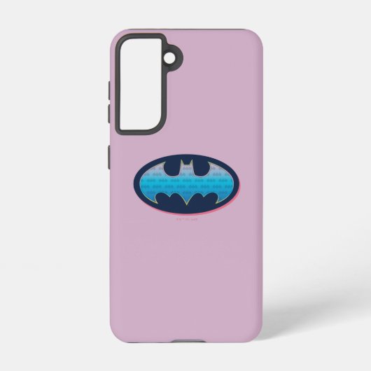 Batman | Roze en blauw symbool Samsung Galaxy Hoesje (Achterkant)