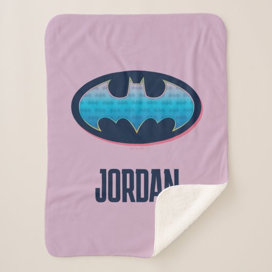 Batman | Roze en blauw symbool Sherpa Deken (Voorkant)