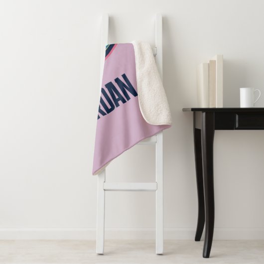 Batman | Roze en blauw symbool Sherpa Deken (In situ)