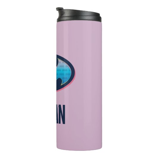 Batman | Roze en blauw symbool Thermosbeker (Geroteerd rechts)