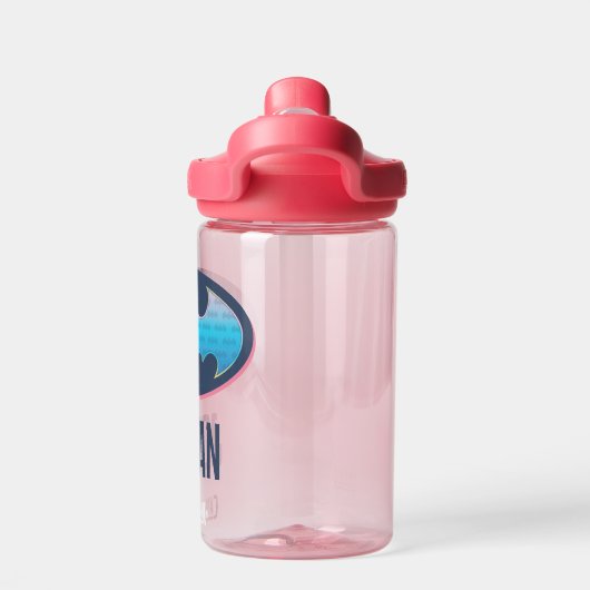 Batman | Roze en blauw symbool Waterfles (Achterkant)