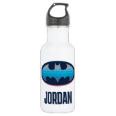 Batman | Roze en blauw symbool Waterfles (Voorkant)