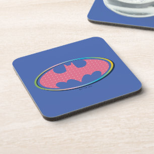 Batman   Roze poladot Logo Bier Onderzetter