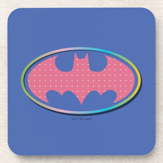 Batman | Roze poladot Logo Bier Onderzetter (Voorkant)