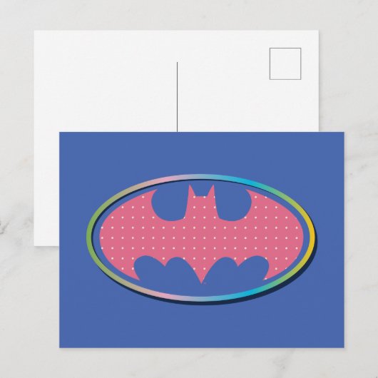 Batman | Roze poladot Logo Briefkaart (Voorkant / Achterkant)