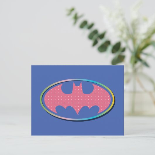 Batman | Roze poladot Logo Briefkaart (Staand voorkant)