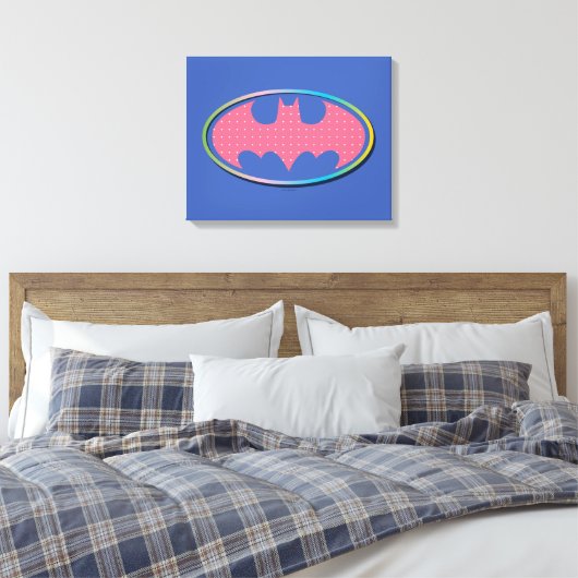Batman | Roze poladot Logo Canvas Afdruk (Insitu (Slaapkamer))