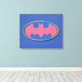 Batman | Roze poladot Logo Canvas Afdruk (Insitu (Houten vloer))