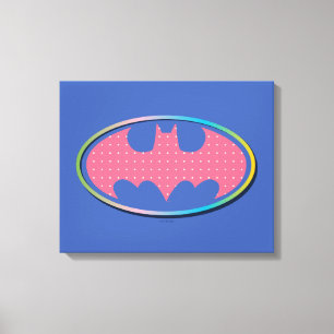 Batman Roze poladot Logo Canvas Afdruk