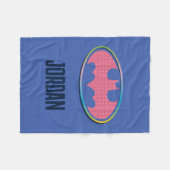 Batman | Roze poladot Logo Fleece Deken (Voorkant (Horizontaal))
