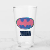 Batman | Roze poladot Logo Glas (Voorkant)