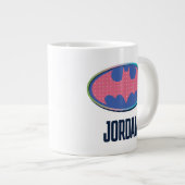 Batman | Roze poladot Logo Grote Koffiekop (Voorkant rechts)