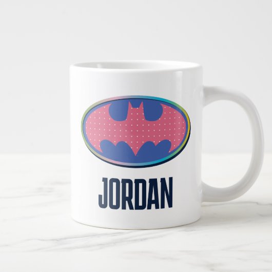 Batman | Roze poladot Logo Grote Koffiekop (Rechts)