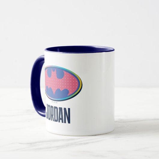 Batman | Roze poladot Logo Mok (Voorkant links)