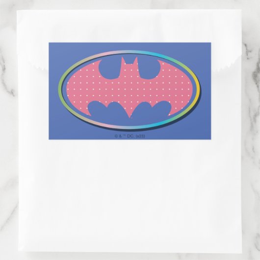 Batman | Roze poladot Logo Rechthoekige Sticker (Tas)