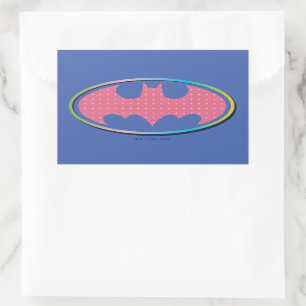 Batman Roze poladot Logo Rechthoekige Sticker
