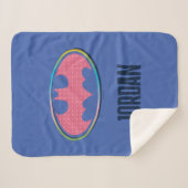 Batman | Roze poladot Logo Sherpa Deken (Voorkant (horizontaal))