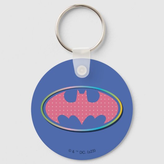 Batman | Roze poladot Logo Sleutelhanger (Voorkant)