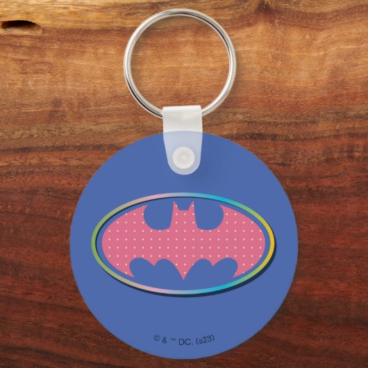 Batman | Roze poladot Logo Sleutelhanger (Voorkant)