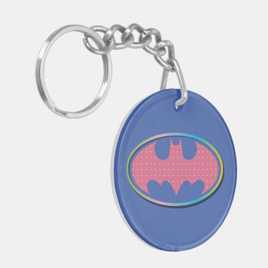 Batman | Roze poladot Logo Sleutelhanger (Voorkant Links)
