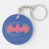 Batman | Roze poladot Logo Sleutelhanger (Achterkant)