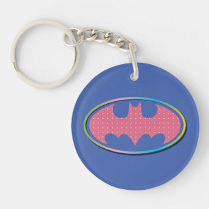 Batman   Roze poladot Logo Sleutelhanger