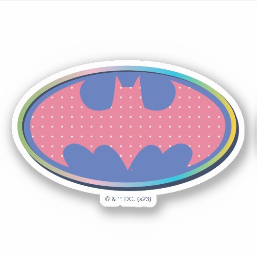 Batman | Roze poladot Logo Sticker (Voorkant)