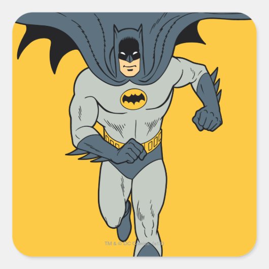 Batman Running Vierkante Sticker (Voorkant)
