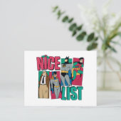 Batman | Santa Nice-lijst van helden Feestdagenkaart (Staand voorkant)