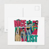 Batman | Santa Nice-lijst van helden Feestdagenkaart (Voorkant / Achterkant)