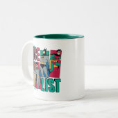 Batman | Santa Nice-lijst van helden Tweekleurige Koffiemok (Voorkant links)