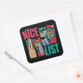 Batman | Santa Nice-lijst van helden Vierkante Sticker (Envelop)