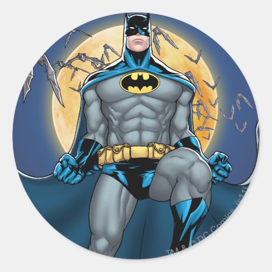 Batman-scènes - Moon Front Uitzicht Ronde Sticker (Voorkant)