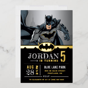 Batman Schoolbord Gefeliciteerd Folie Uitnodiging