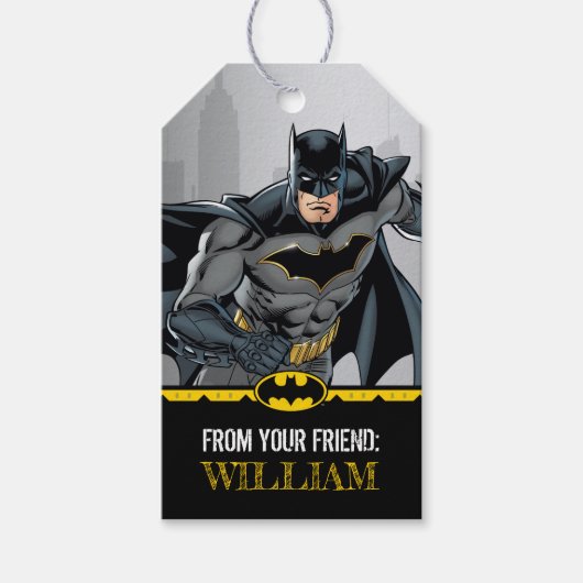 Batman | Schoolbord Gelukkig Verjaardag Van Cadeaulabel (Voorkant)