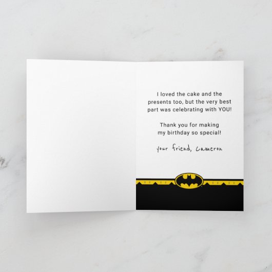 Batman | Schoolbord Hartelijk Gefeliciteerd Dank J Bedankkaart (Binnen)