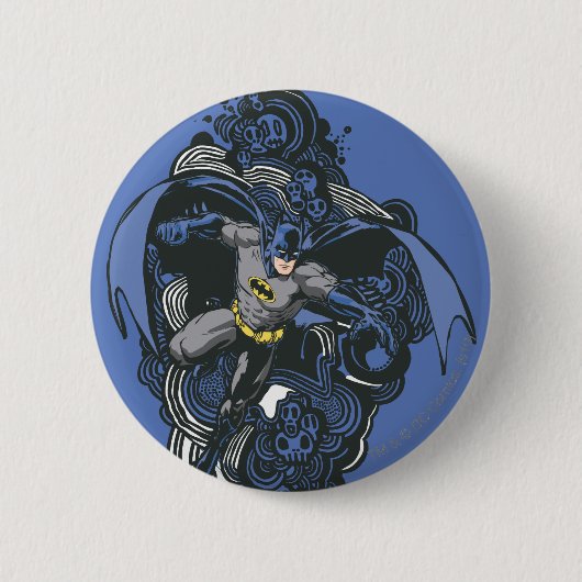 Batman Skulls/Ink Doodle 2 Ronde Button 5,7 Cm (Voorkant)