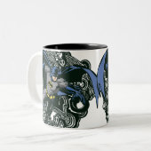 Batman Skulls/Ink Doodle 2 Tweekleurige Koffiemok (Voorkant links)