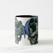 Batman Skulls/Ink Doodle 2 Tweekleurige Koffiemok (Center)