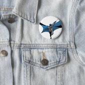 Batman springt met touw ronde button 5,7 cm (In situ)